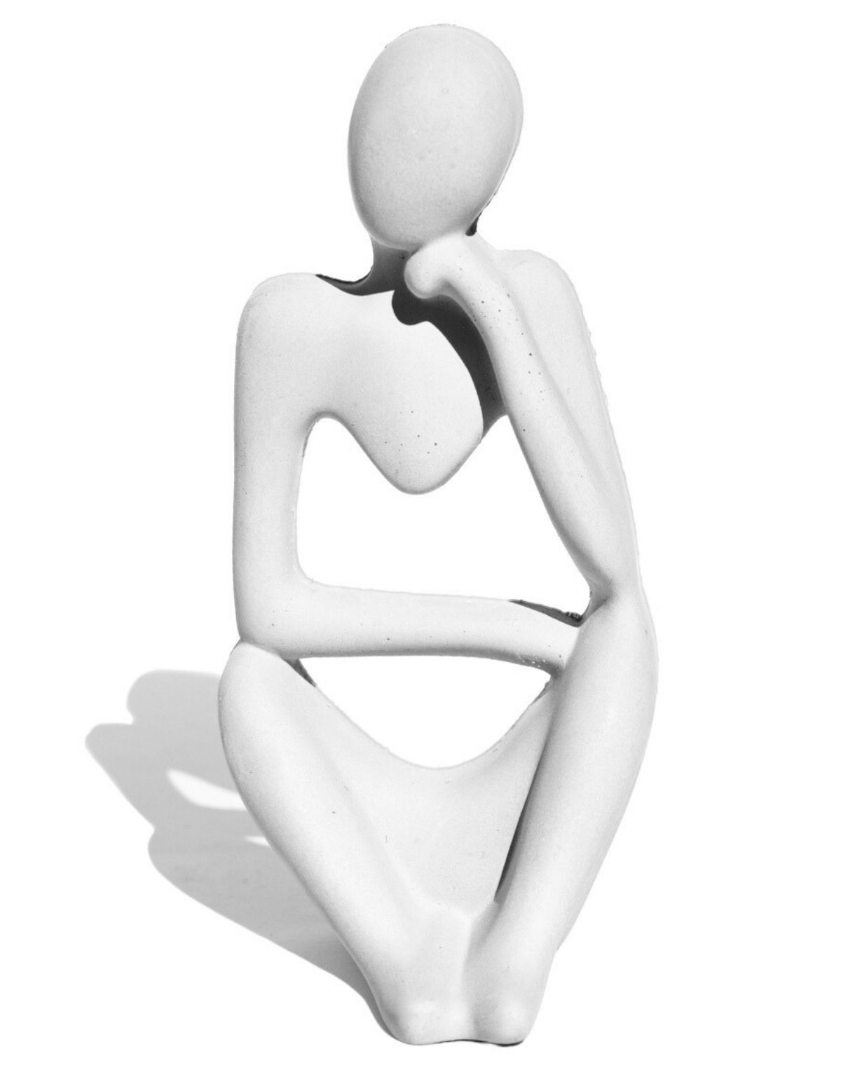 Estatua Decorativa Pensadora Amora 12,5cm Artesanal Em Cimento