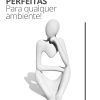 Estatua Decorativa Pensadora Amora 12,5cm Artesanal Em Cimento