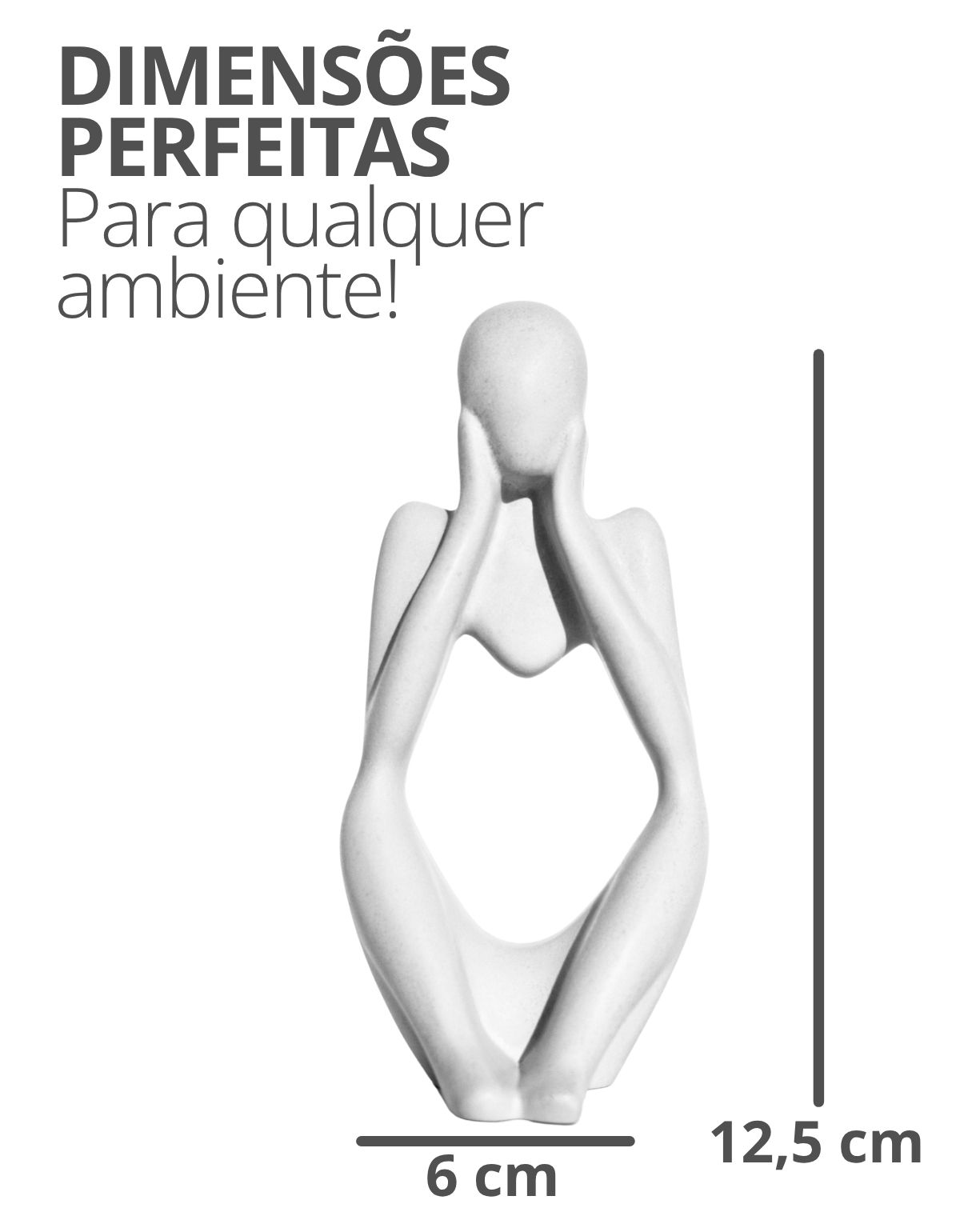 Estatua Decorativa Pensadora Ana 12,5cm Artesanal Em Cimento
