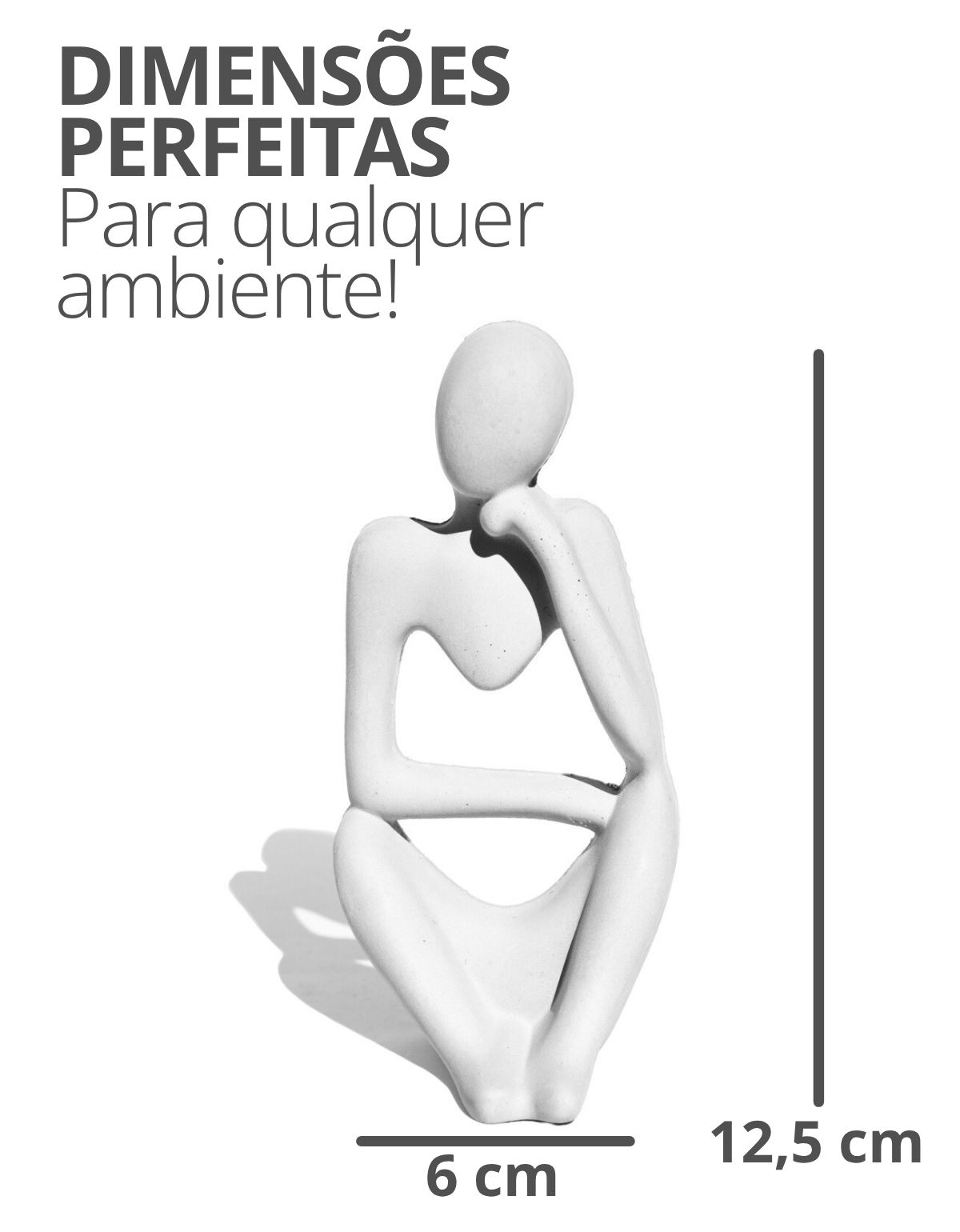 Estatua Decorativa Pensadora Amora 12,5cm Artesanal Em Cimento