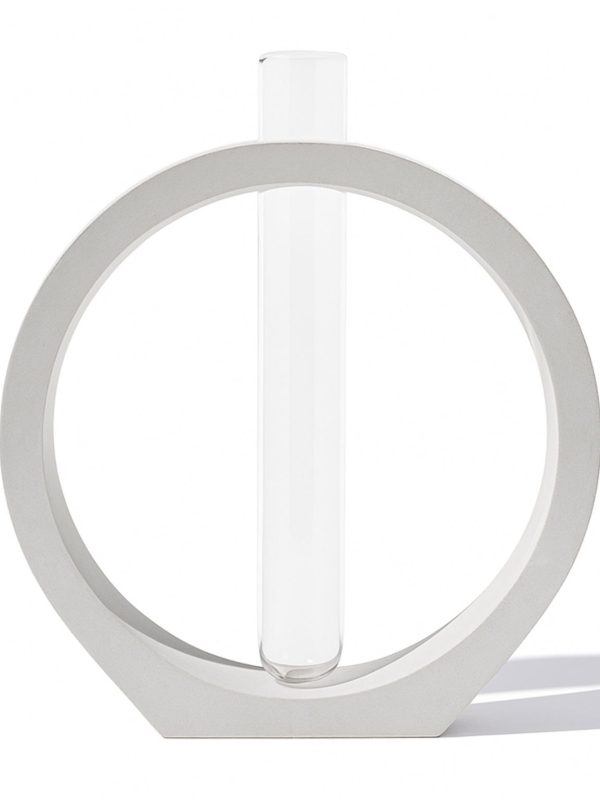 Vaso Decorativo Solitário Argola 16,5cm Artesanal em Cimento