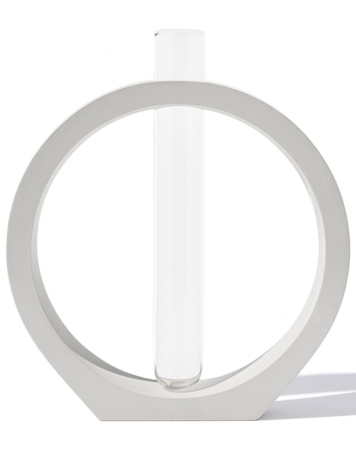 Vaso Decorativo Solitário Argola 16,5cm Artesanal em Cimento