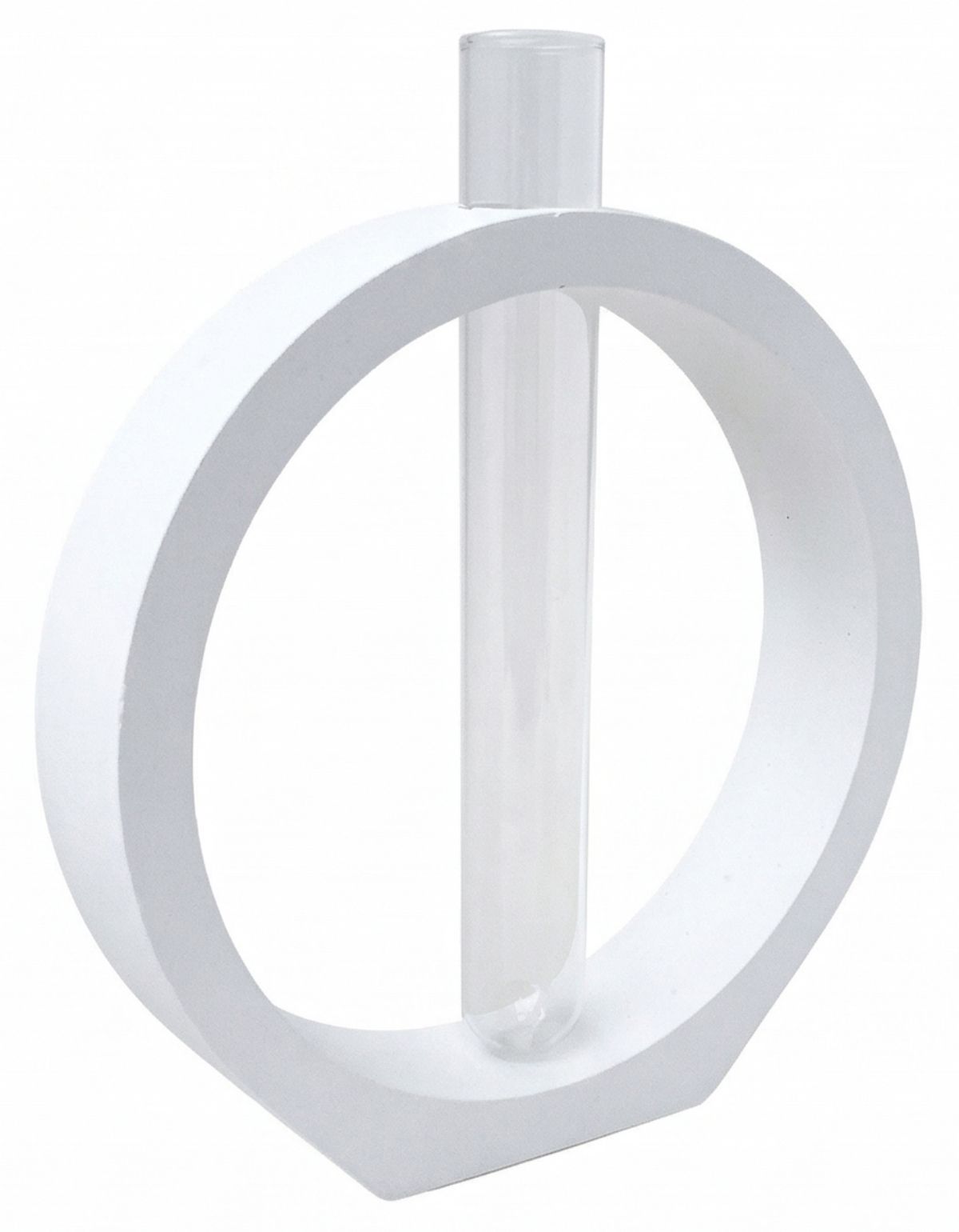 Vaso Decorativo Solitário Argola 16,5cm Artesanal em Cimento
