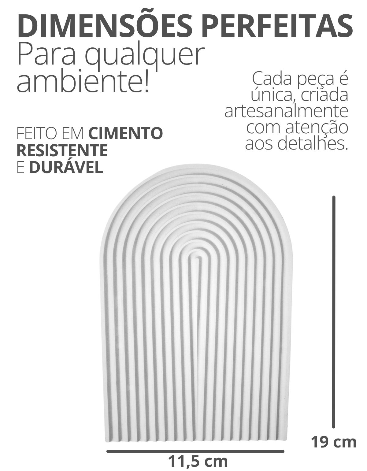 Bandeja Decorativa Arco 19cm em Cimento Artesanal
