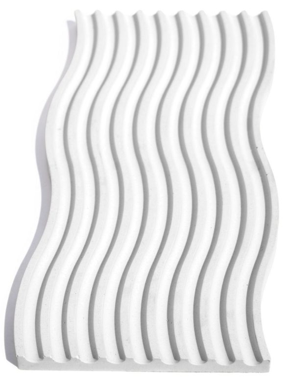Bandeja Decorativa Ondas Artesanal M 25x12cm Em Resina Mineral