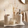 Bandeja Decorativa Ondas Artesanal M 25x12cm Em Cimento Branco