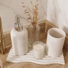 Bandeja Decorativa Ondas Artesanal M 25x12cm Em Cimento Branco