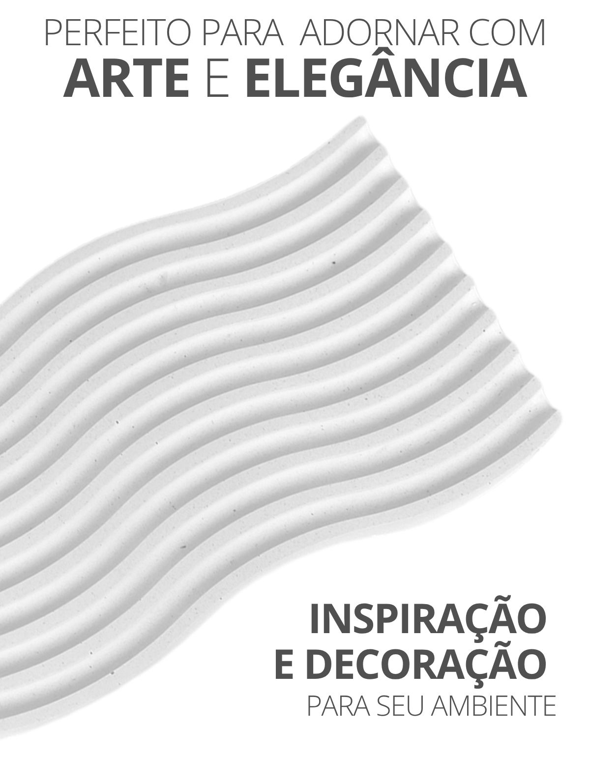 Bandeja Decorativa Ondas Artesanal M 25x12cm Em Cimento Branco