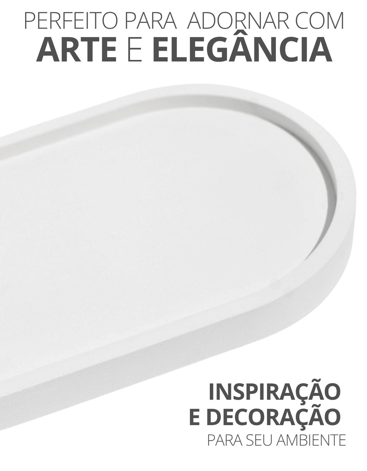 Bandeja Decorativa Oval  24cm em Cimento Artesanal