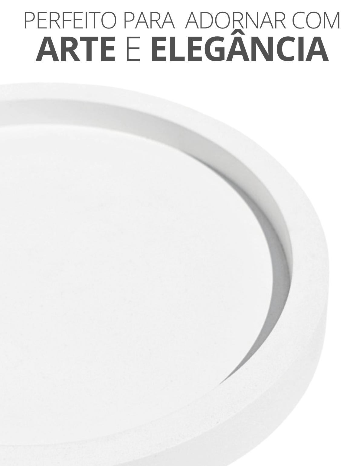 Bandeja Decorativa Redonda 20cm em Cimento Artesanal