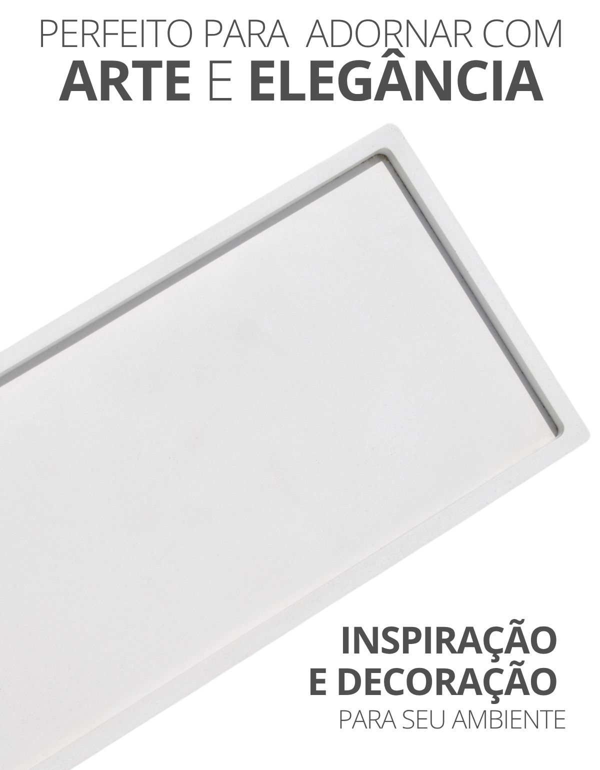 Bandeja Retangular 24x12 Site ALETA 3 Bandeja Decorativa Retangular 23,5cm em Cimento Artesanal