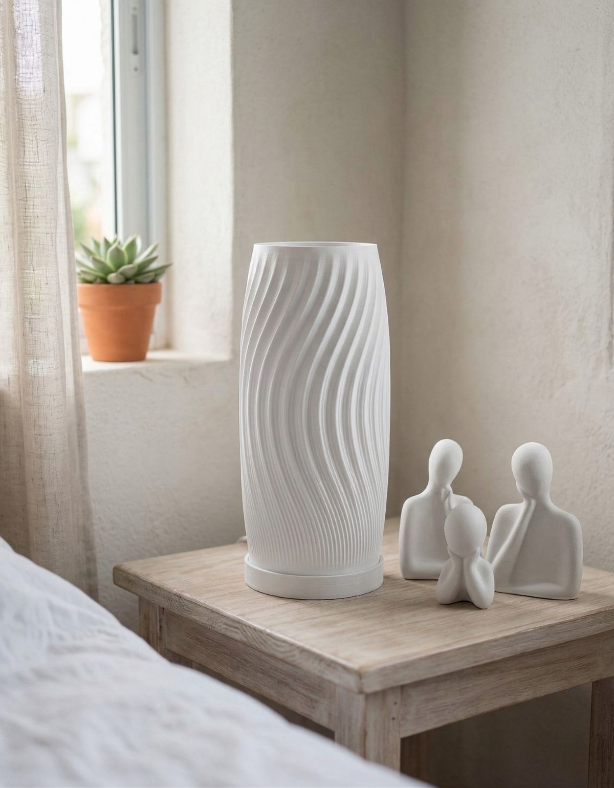 Abajur Luminária Vórtice 110/220V Branco Lâmpada LED Inclusa
