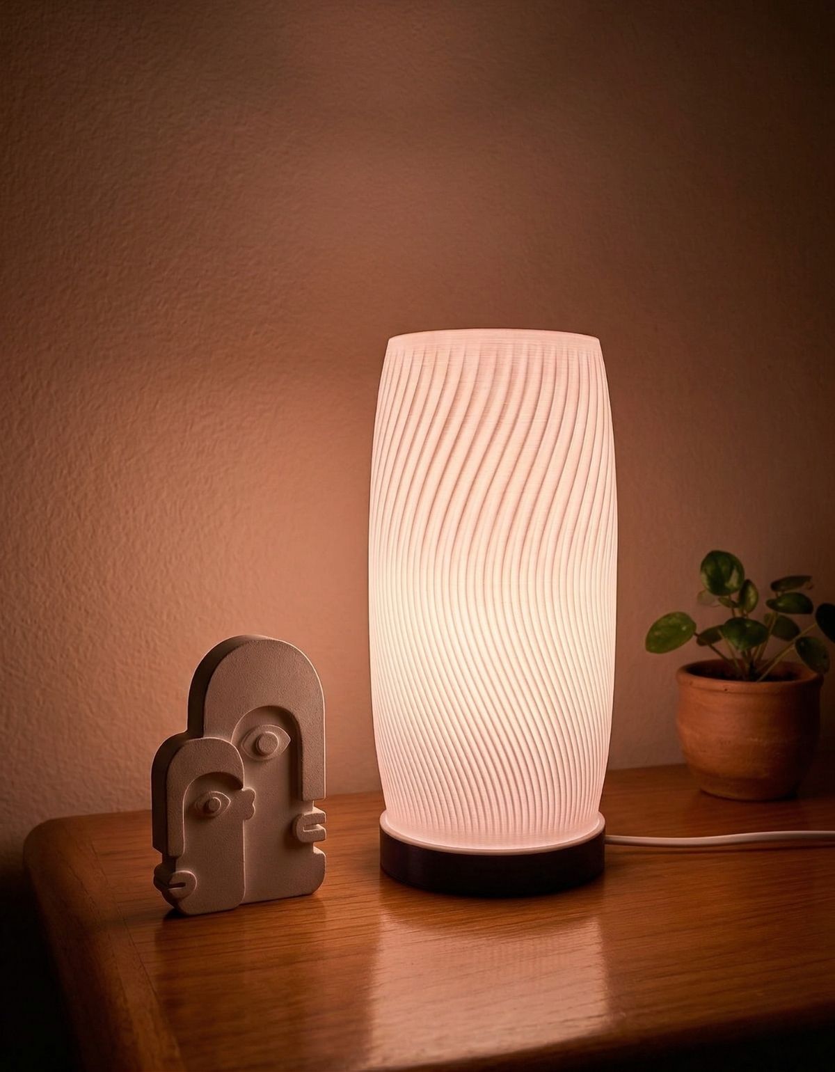 Abajur Luminária Vórtice 110/220V Branco Lâmpada LED Inclusa