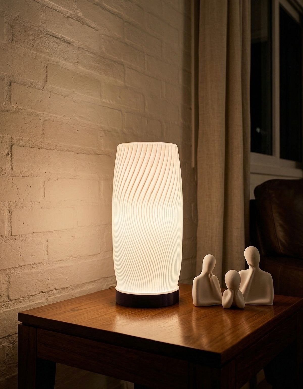 Abajur Luminária Vórtice 110/220V Branco Lâmpada LED Inclusa