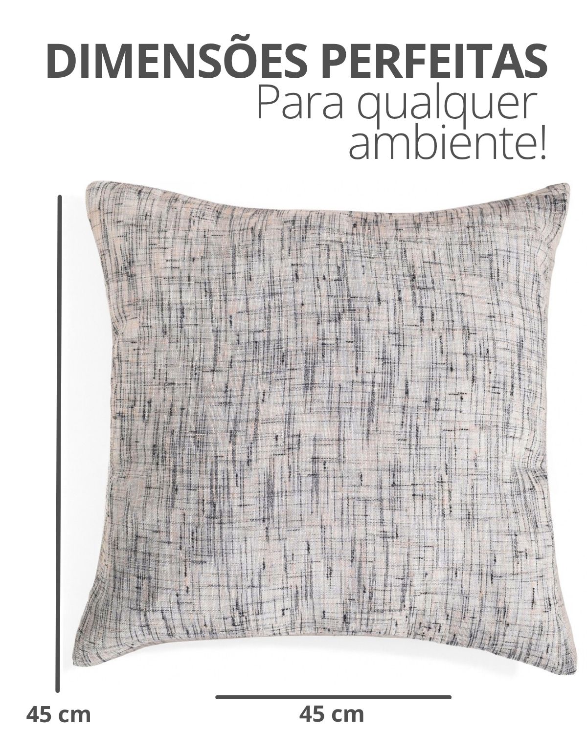 Capa de Almofada 45x45cm Contrastes Aleta Decor Minimalista