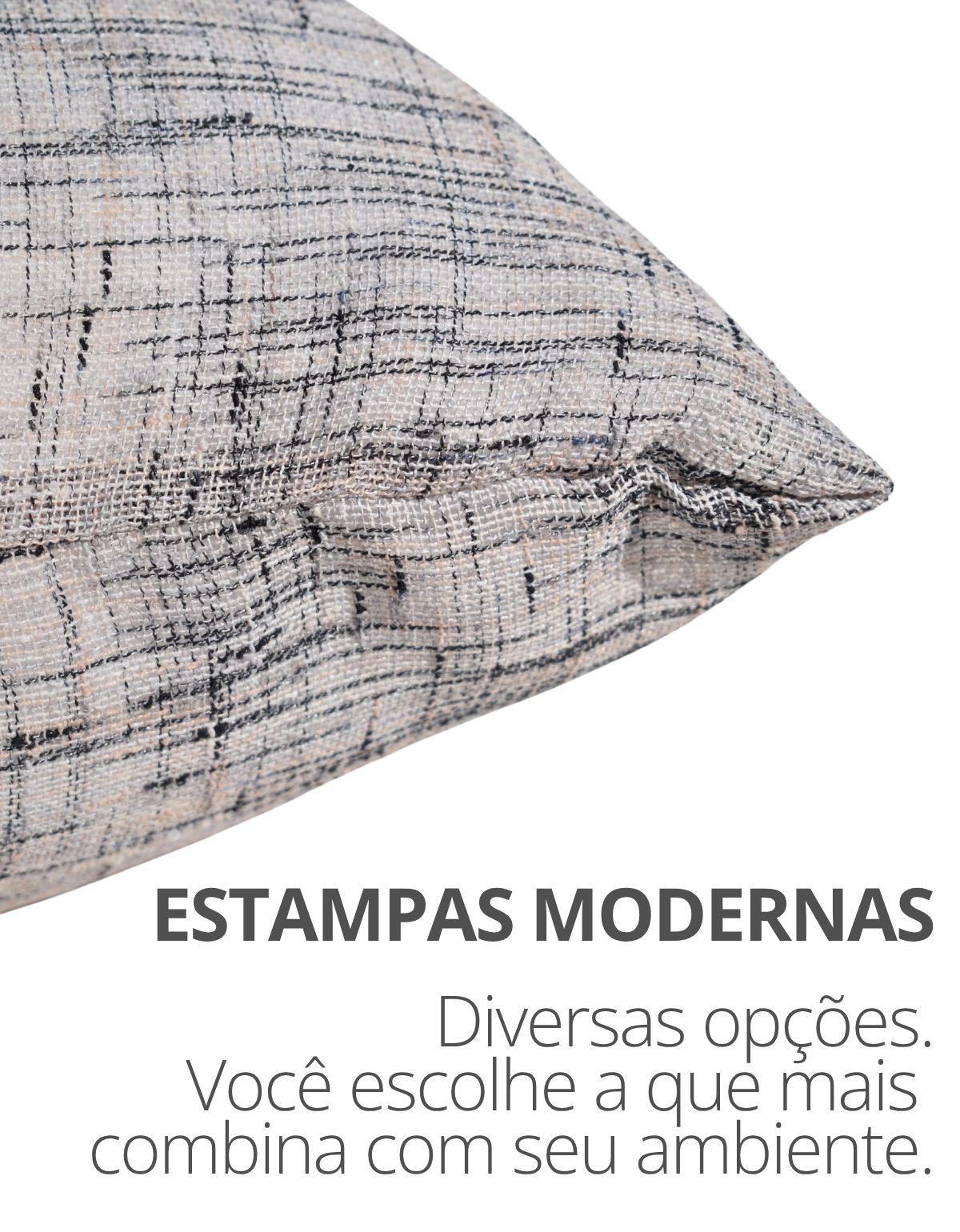 Capa de Almofada 45x45cm Contrastes Aleta Decor Minimalista