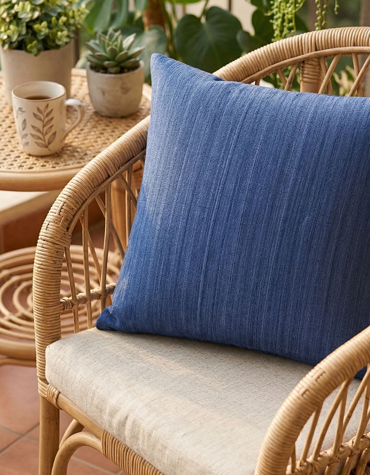 Capa de Almofada Oliva Site ALETA 8 Capa de Almofada 45x45cm Oceano Azul Aleta Decor Minimalista