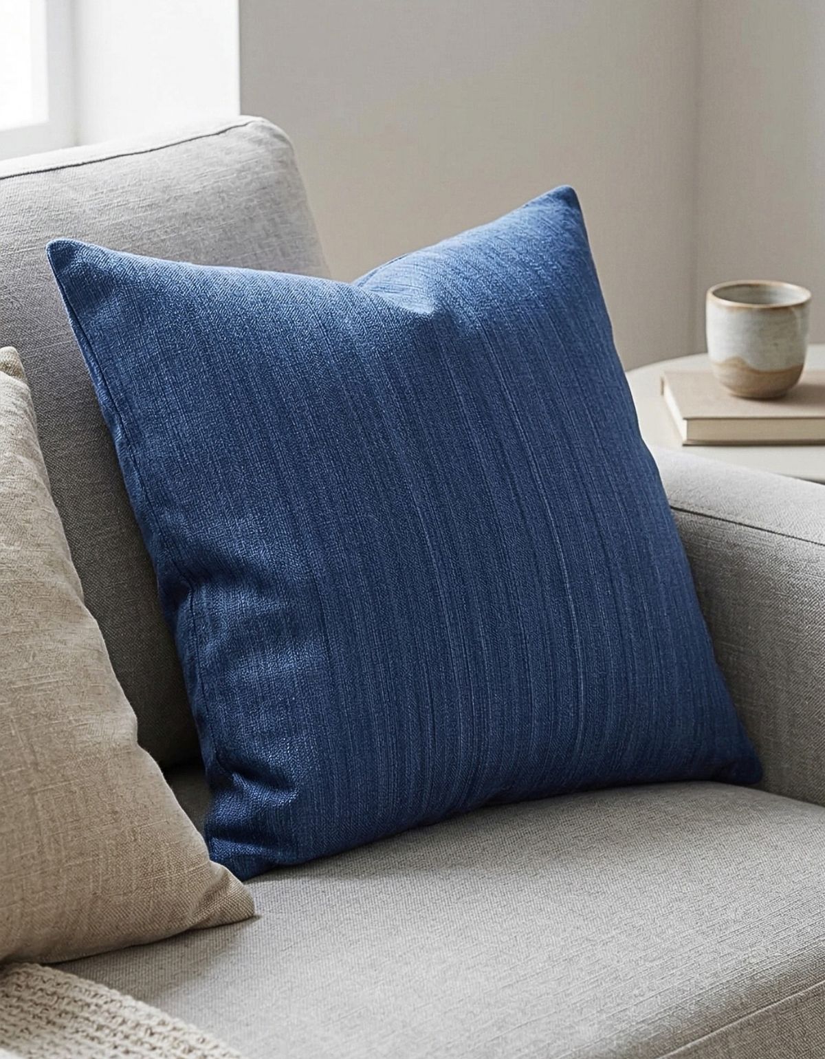 Capa de Almofada Oliva Site ALETA 9 Capa de Almofada 45x45cm Oceano Azul Aleta Decor Minimalista