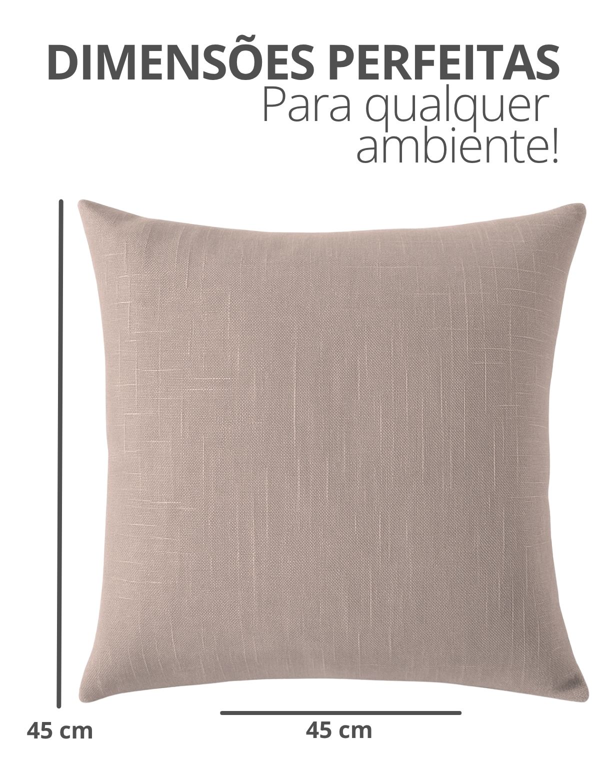 Capa de Almofada 45x45cm Areia Aleta Decor Minimalista