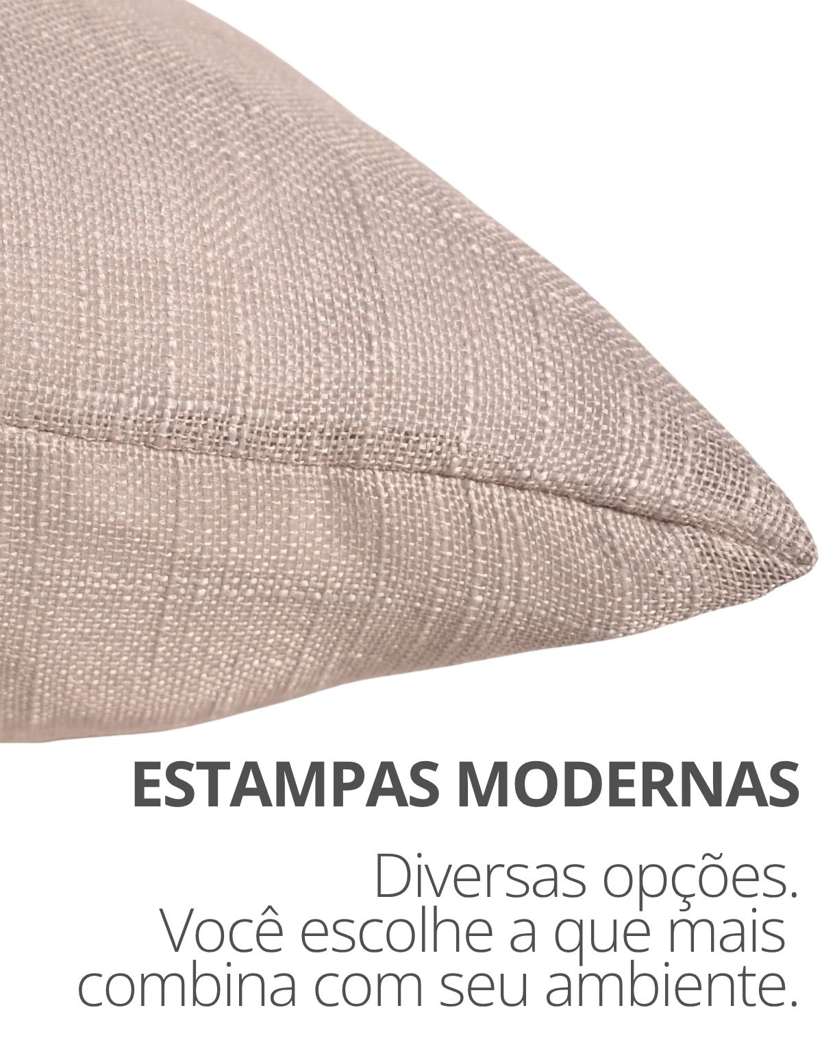 Capa de Almofada 45x45cm Areia Aleta Decor Minimalista
