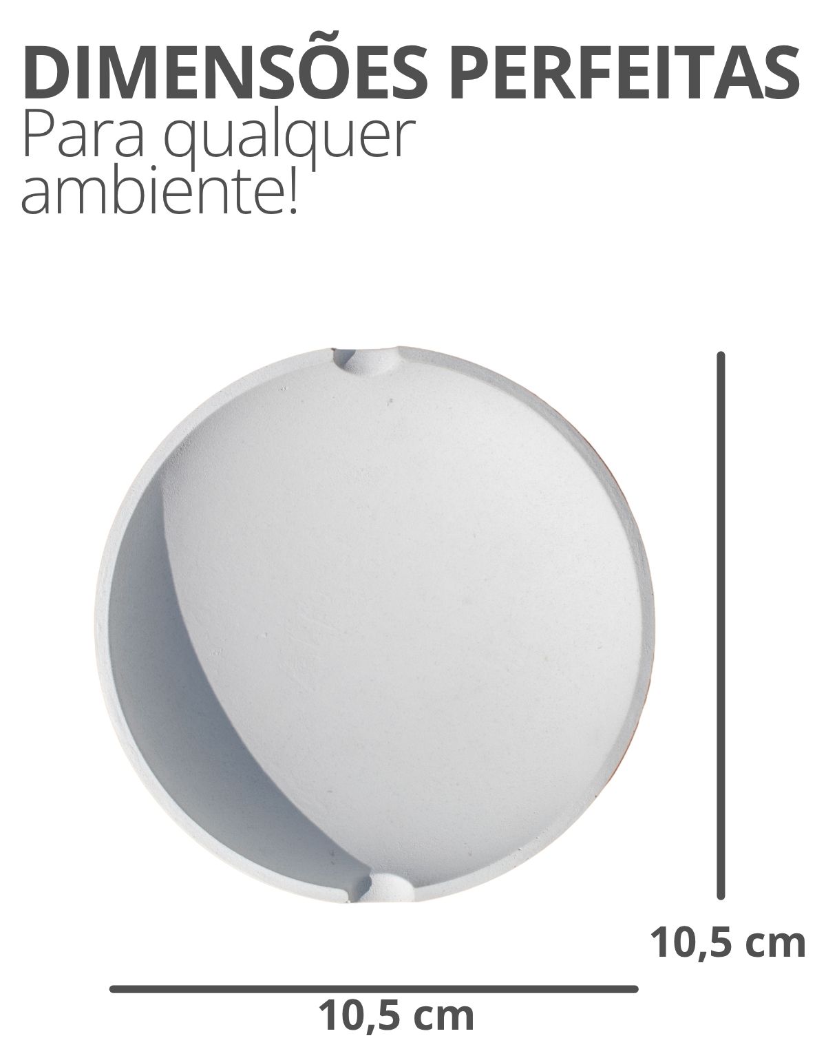 Cinzeiro Redondo 10,5cm Aleta Artesanal Em Cimento
