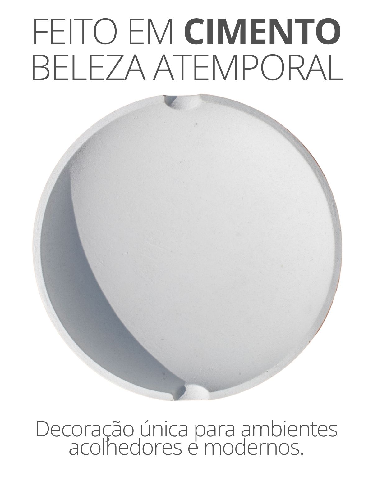 Cinzeiro Redondo 10,5cm Aleta Artesanal Em Cimento