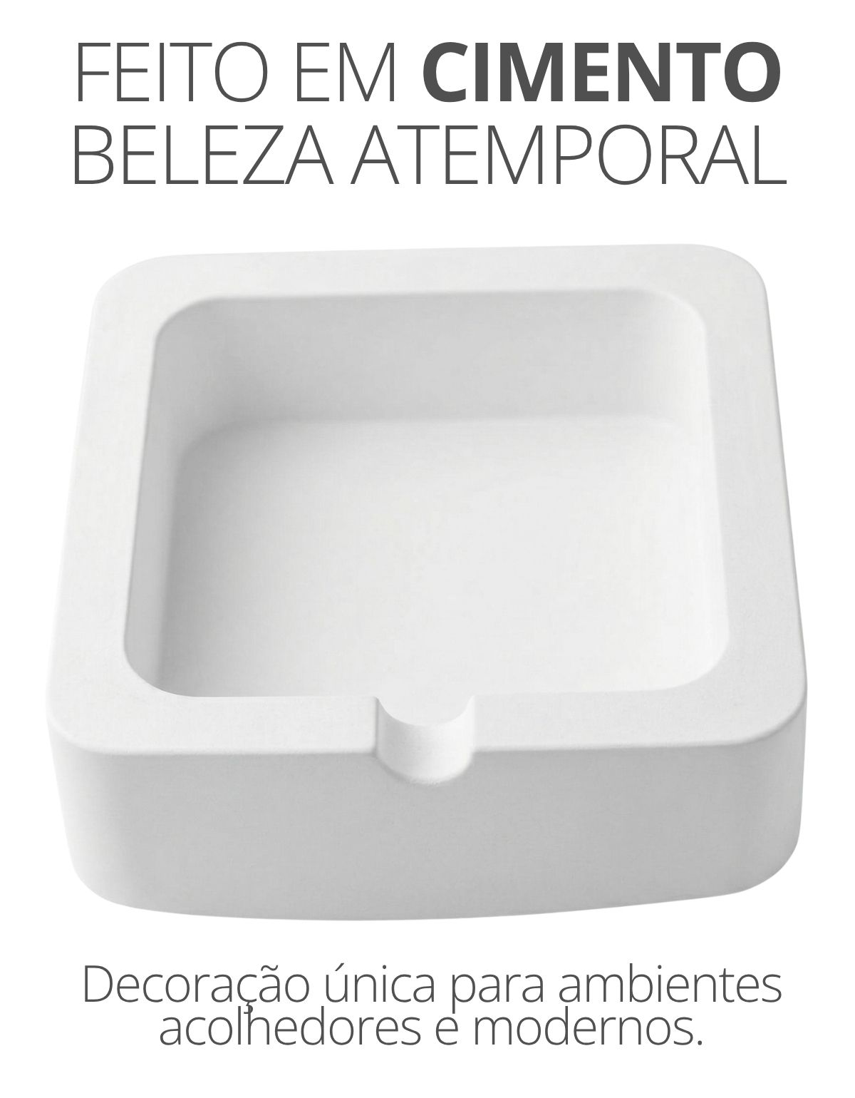 Cinzeiro Quadrado 9cm Aleta Artesanal Em Cimento