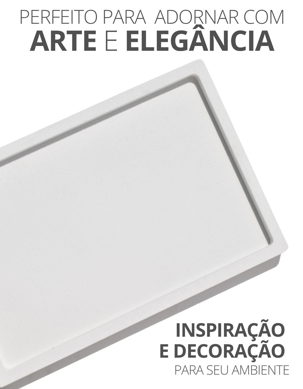 Bandeja Decorativa Retangular 15cm em Cimento Artesanal