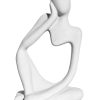 Estatua Decorativa Pensadora Alice 12,5cm Artesanal Em Cimento