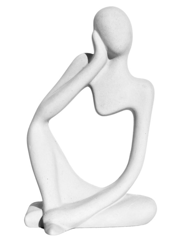 Estatua Decorativa Pensadora Alice 12,5cm Artesanal Em Cimento