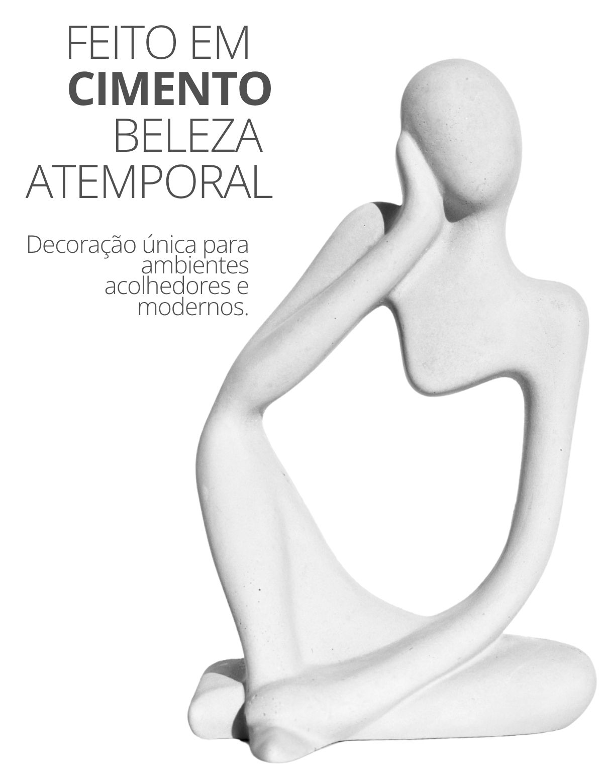 Estatua Decorativa Pensadora Alice 12,5cm Artesanal Em Cimento