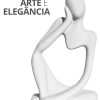 Estatua Decorativa Pensadora Alice 12,5cm Artesanal Em Cimento