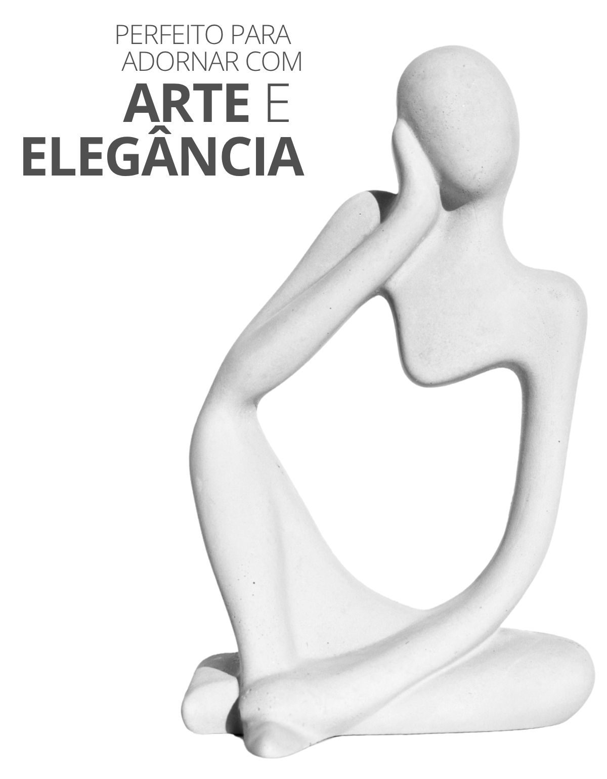 Estatua Decorativa Pensadora Alice 12,5cm Artesanal Em Cimento