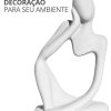 Estatua Decorativa Pensadora Alice 12,5cm Artesanal Em Cimento