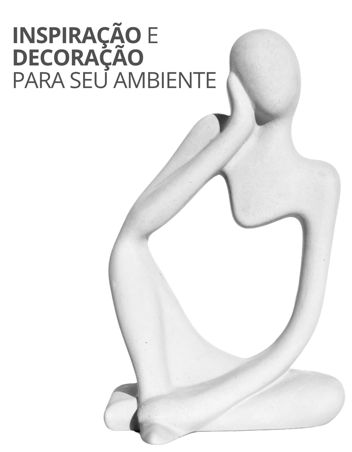 Estatua Decorativa Pensadora Alice 12,5cm Artesanal Em Cimento
