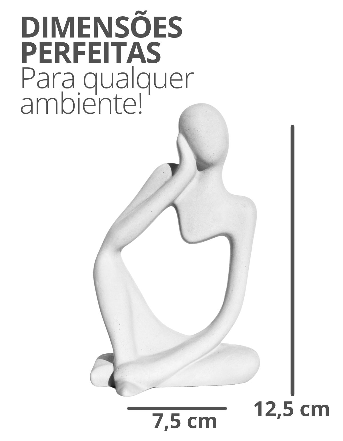 Estatua Decorativa Pensadora Alice 12,5cm Artesanal Em Cimento