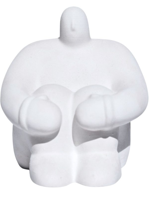 Estátua Decorativa Gigante Pensativo Artesanal 9,5x8,5cm Em Cimento