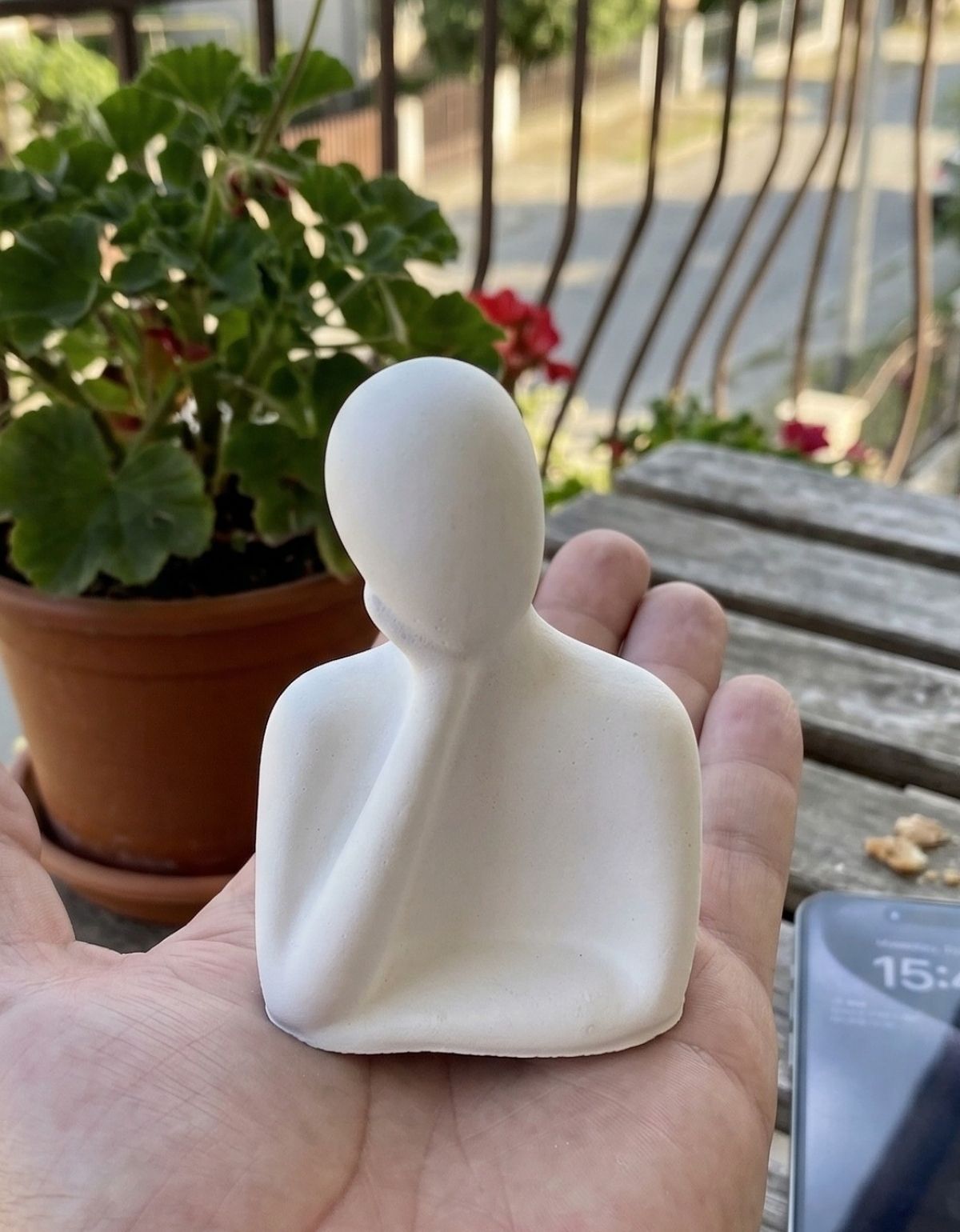 Estátua Artesanal Família Pai 9 cm em Cimento