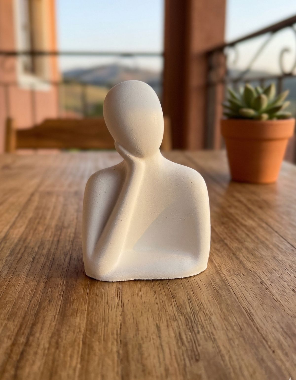 Estátua Artesanal Família Pai 9 cm em Cimento