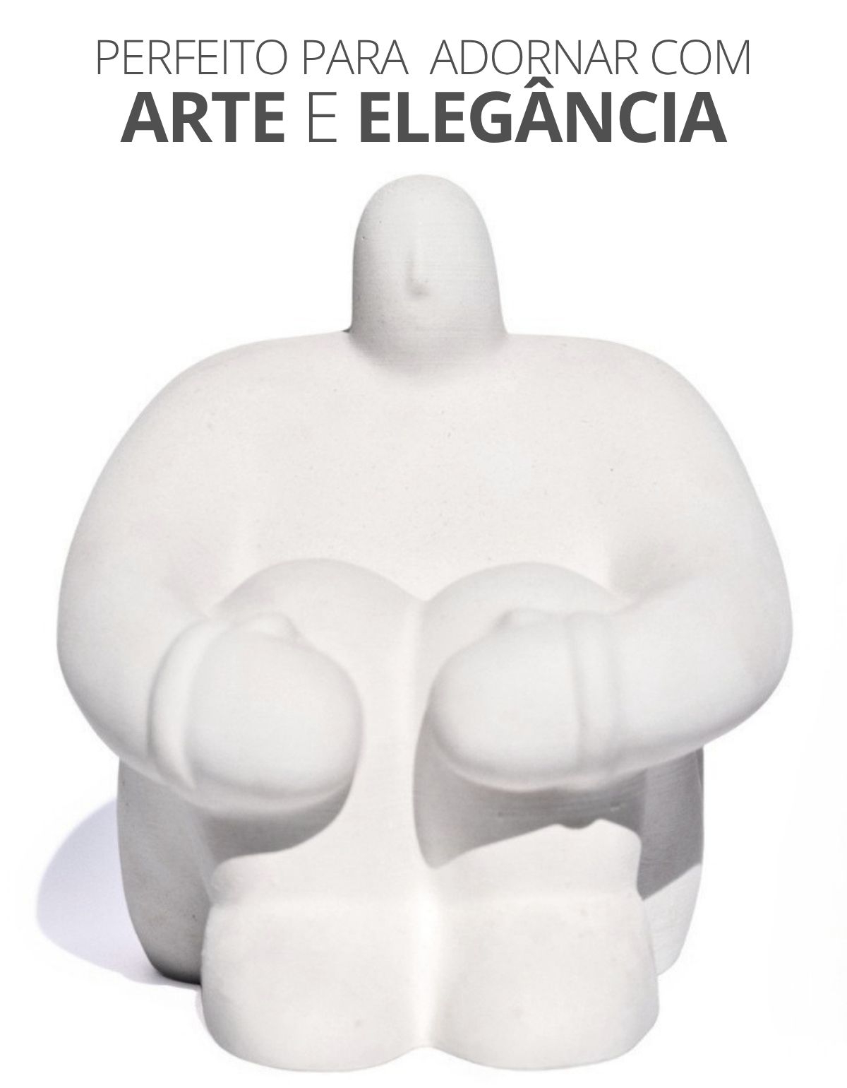 Estátua Decorativa Gigante Pensativo Artesanal 9,5x8,5cm Em Cimento
