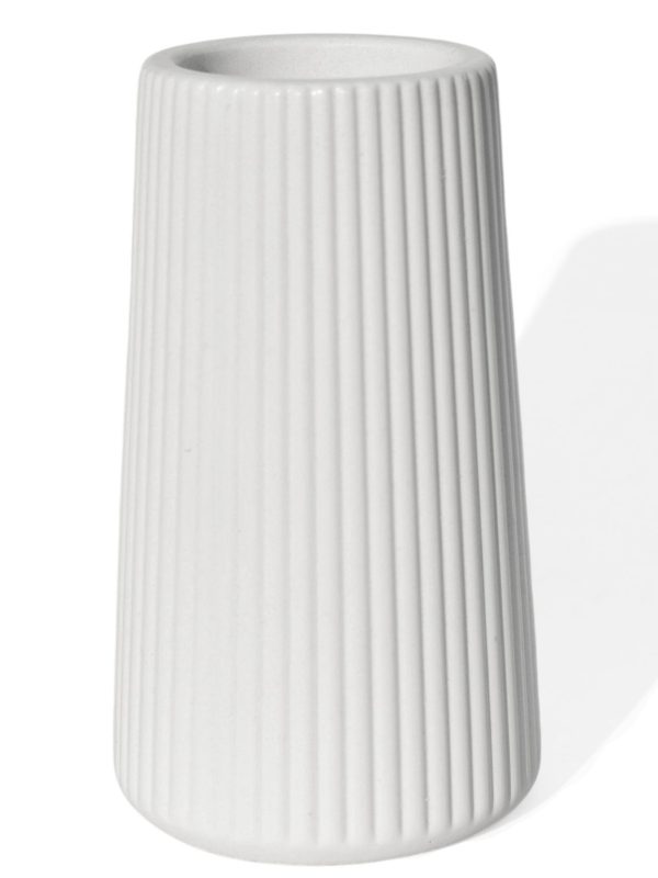 Garrafa Listras Site ALETA 2 Mini Garrafa Listras Artesanal 10x6 cm em Cimento Branco
