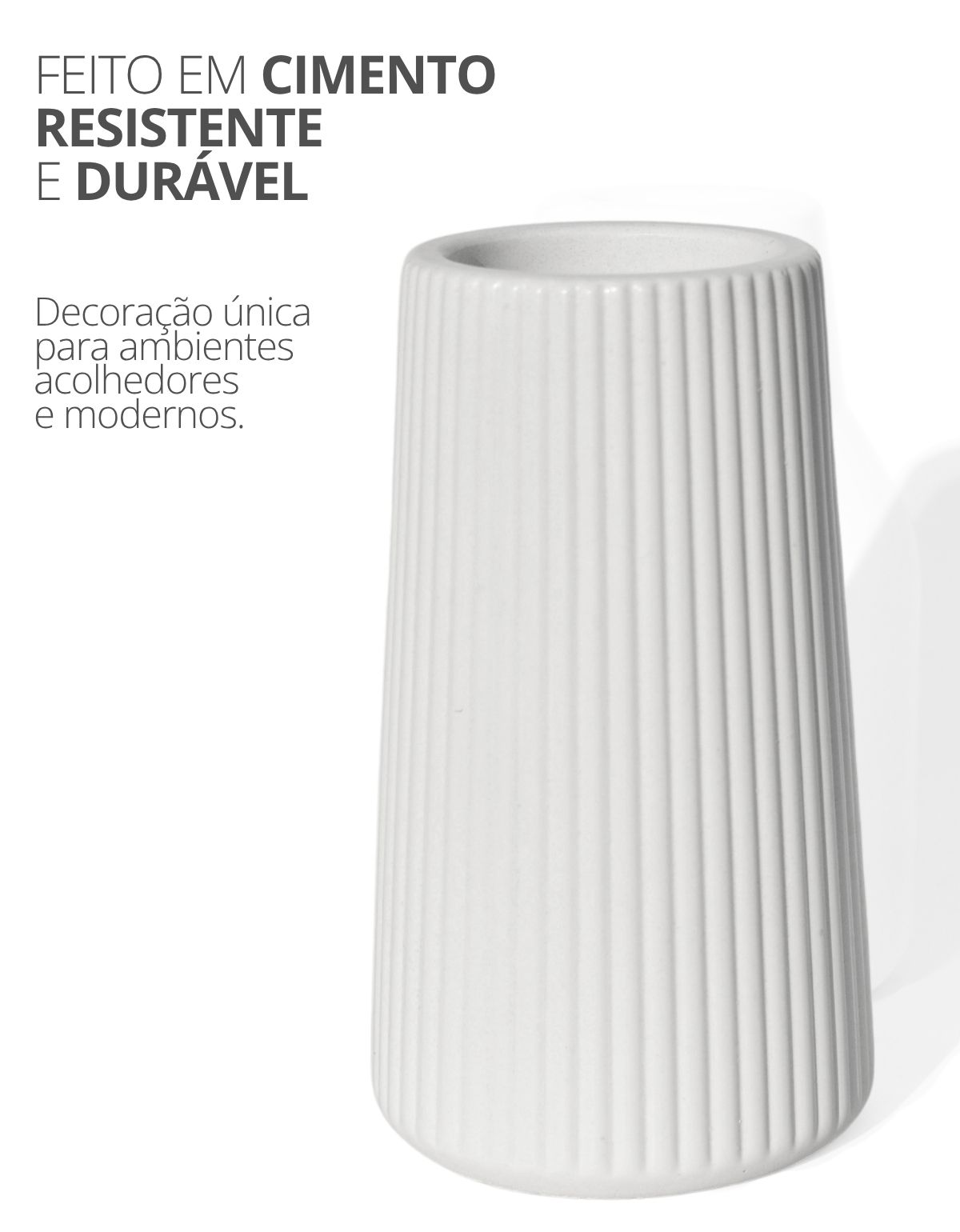 Garrafa Listras Site ALETA 4 Mini Garrafa Listras Artesanal 10x6 cm em Cimento Branco