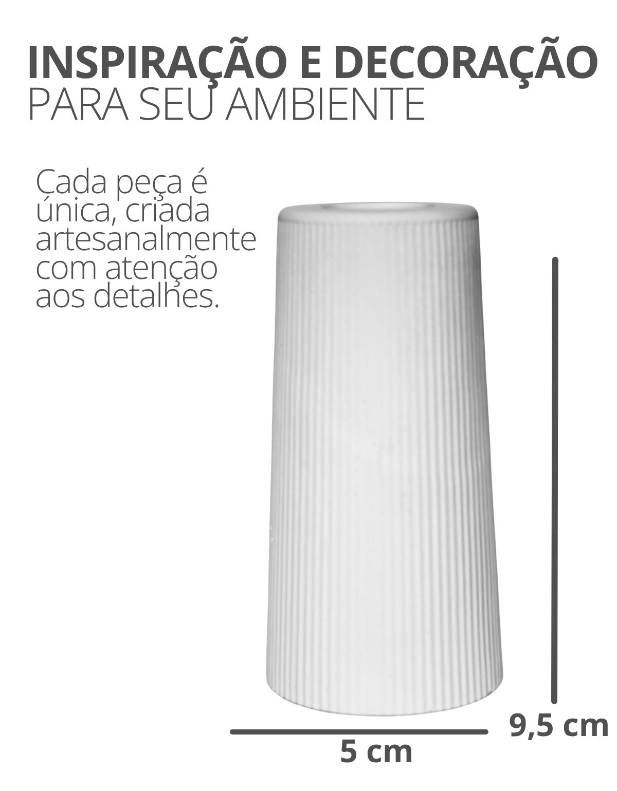 Garrafa Tubo Listras Site ALETA 3 Garrafa Tubo Listras 9,5cm em Cimento Artesanal