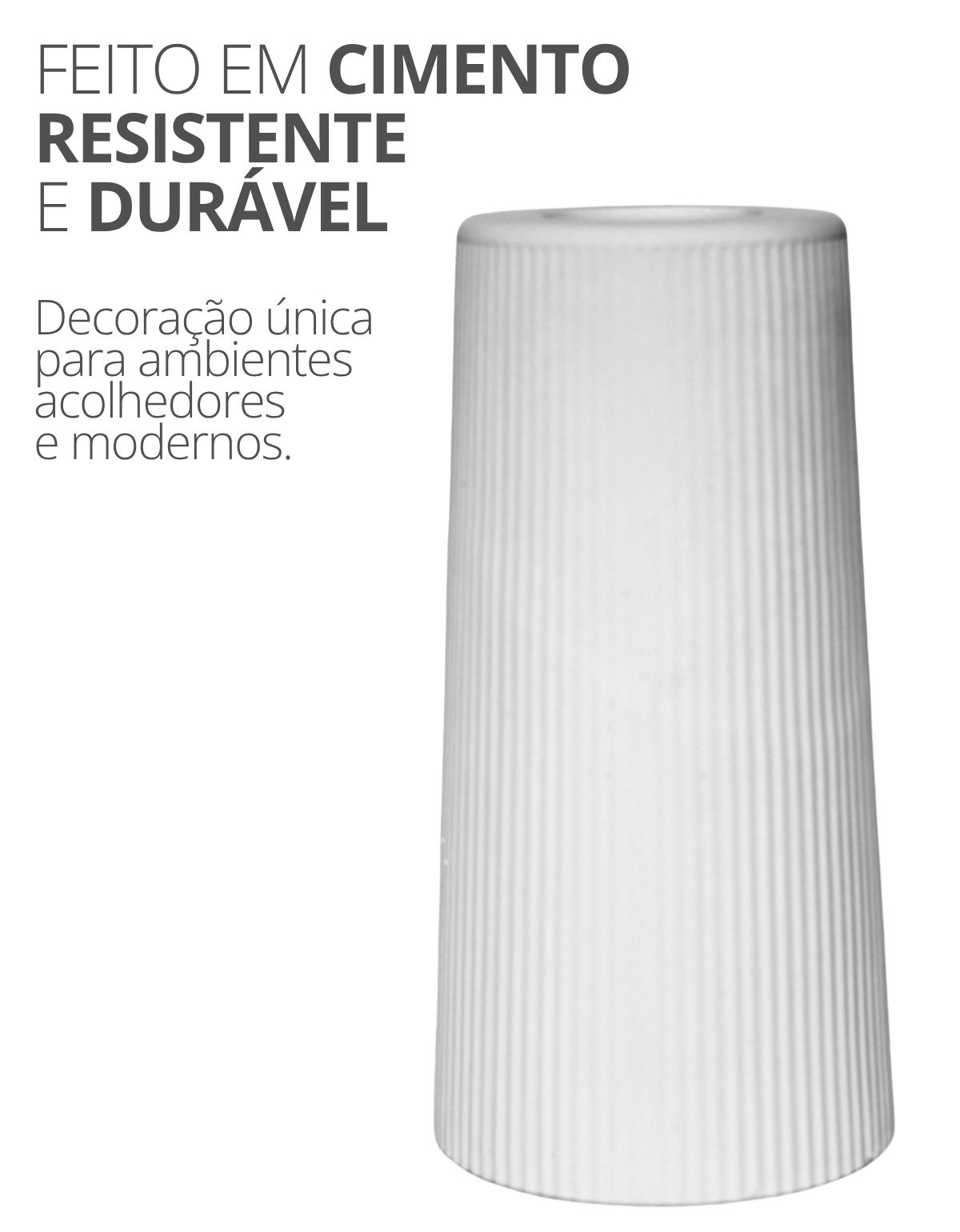 Garrafa Tubo Listras Site ALETA 4 Garrafa Tubo Listras 9,5cm em Cimento Artesanal
