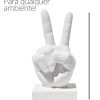 Estatua Decorativa Paz e Amor Artesanal 17cm Em Cimento
