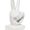 Estatua Decorativa Paz e Amor Artesanal 17cm Em Cimento