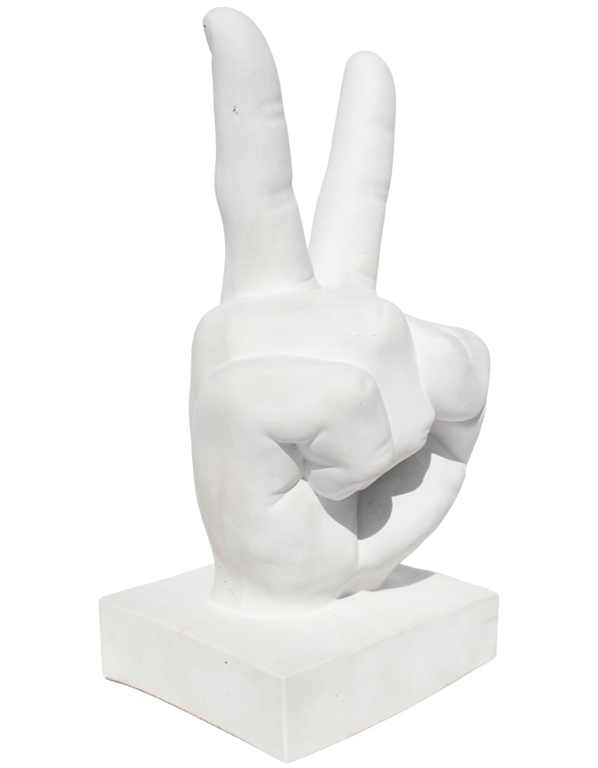 Estatua Decorativa Paz e Amor Artesanal 17cm Em Cimento