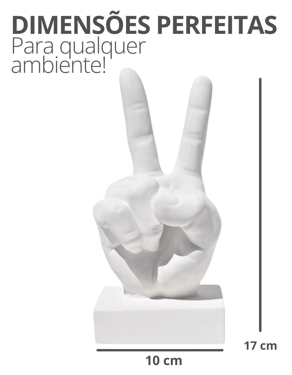 Estatua Decorativa Paz e Amor Artesanal 17cm Em Cimento