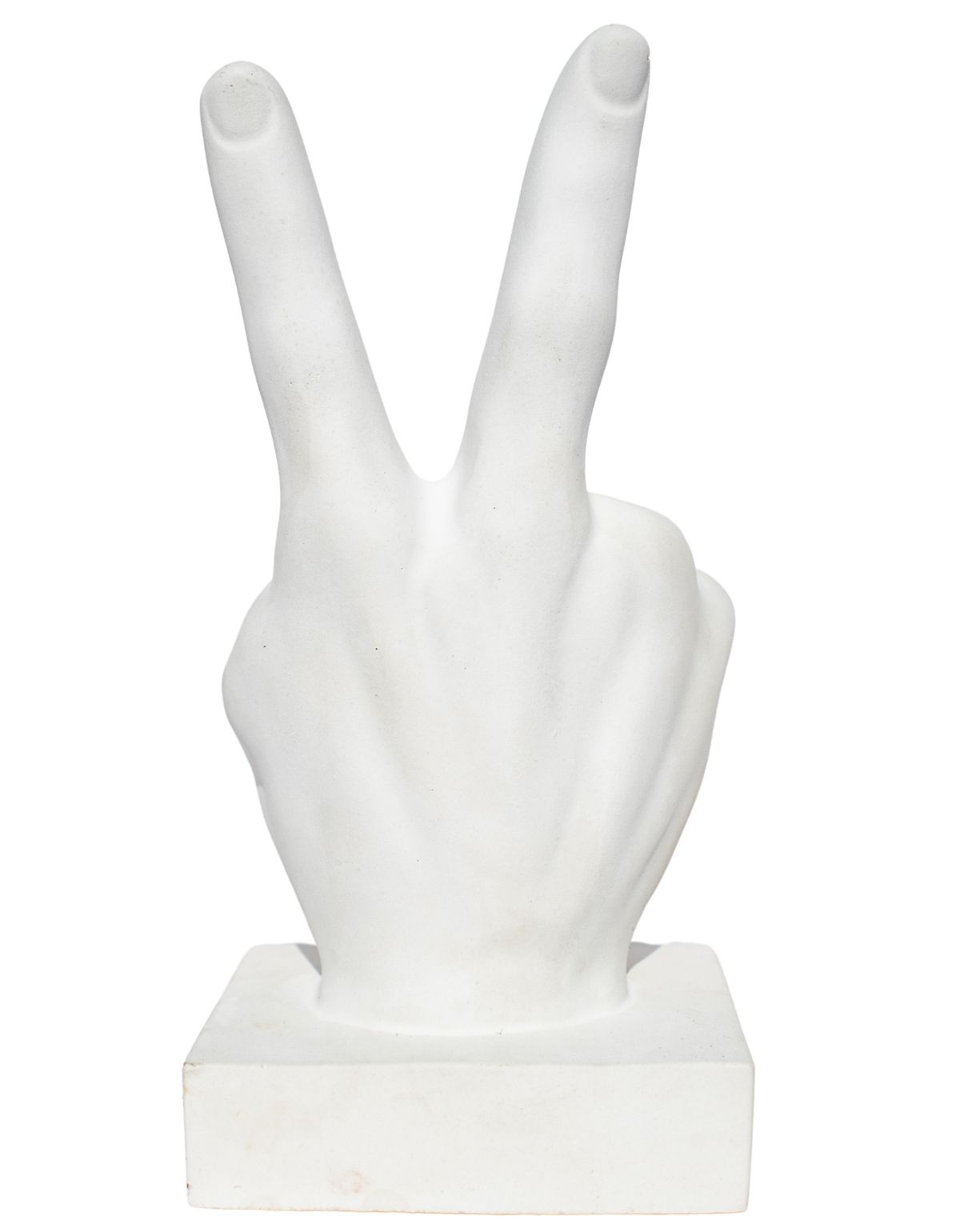 Estatua Decorativa Paz e Amor Artesanal 17cm Em Cimento