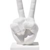 Estatua Decorativa Paz e Amor Artesanal 17cm Em Cimento